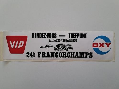 Vintage Sticker Rendez-Vous/Trefpunt 24h Francorchamps 1970, Verzamelen, Stickers, Zo goed als nieuw, Auto of Motor, Ophalen of Verzenden