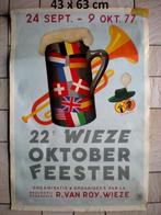 WIEZE 22de  oktober feesten VAN ROY   1977  (43x63 cm), Ophalen of Verzenden, Gebruikt, Reclamebord, Plaat of Schild