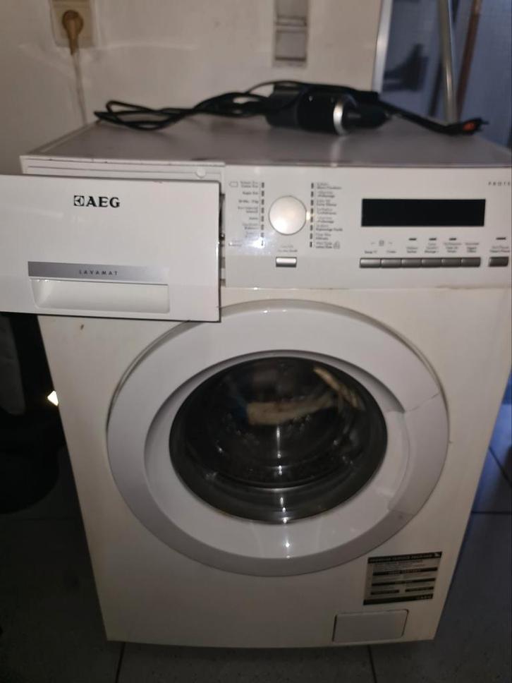 Wasmachiene Aeg, Electroménager, Lave-linge, Utilisé, Chargeur frontal, 1200 à 1600 tours, Enlèvement