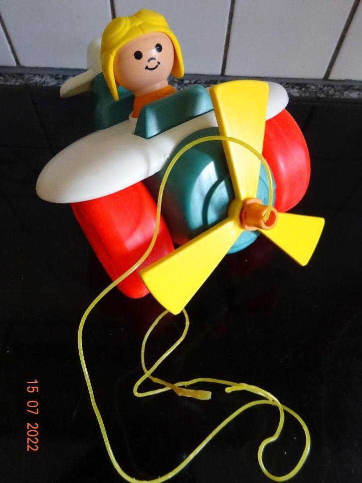 Fisher Price vliegtuigje, met geel trektouwtje*VINTAGE*, Kinderen en Baby's, Speelgoed | Fisher-Price, Duw- of Trekspeelgoed, Ophalen of Verzenden