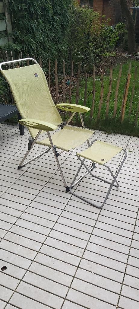Terras stoel Lafuma met voetbankje, Tuin en Terras, Ophalen, Gebruikt