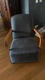 Chaise en tissu gris en bon état, Moins de 75 cm, Vintage, Enlèvement, Utilisé