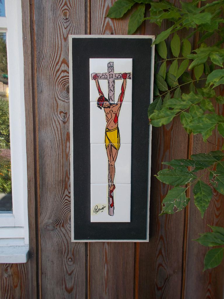 betegelde/keramische wandplaat Jezus 55 cm, Ophalen of Verzenden