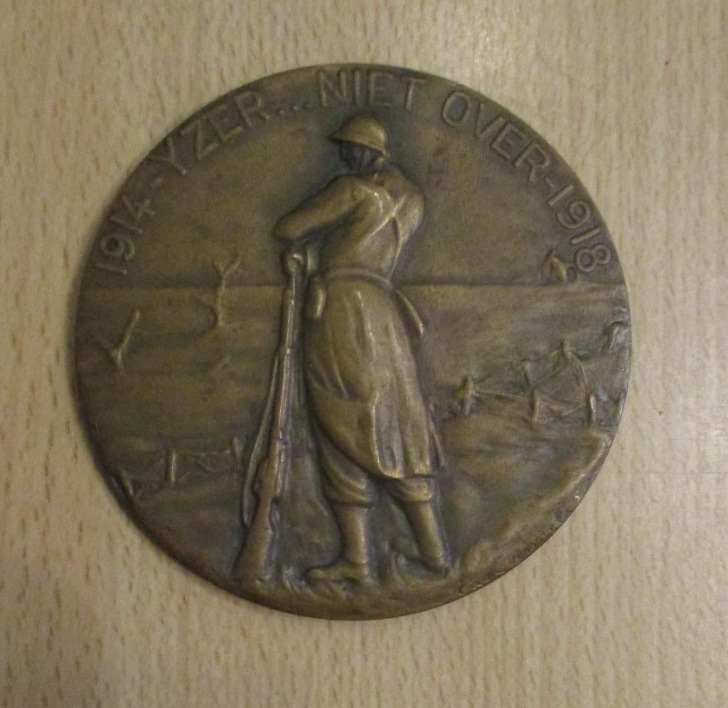 Médaille de la carte du feu 1914 - 1918 néerlandophone, Enlèvement ou Envoi, Armée de terre, Ruban, Médaille ou Ailes