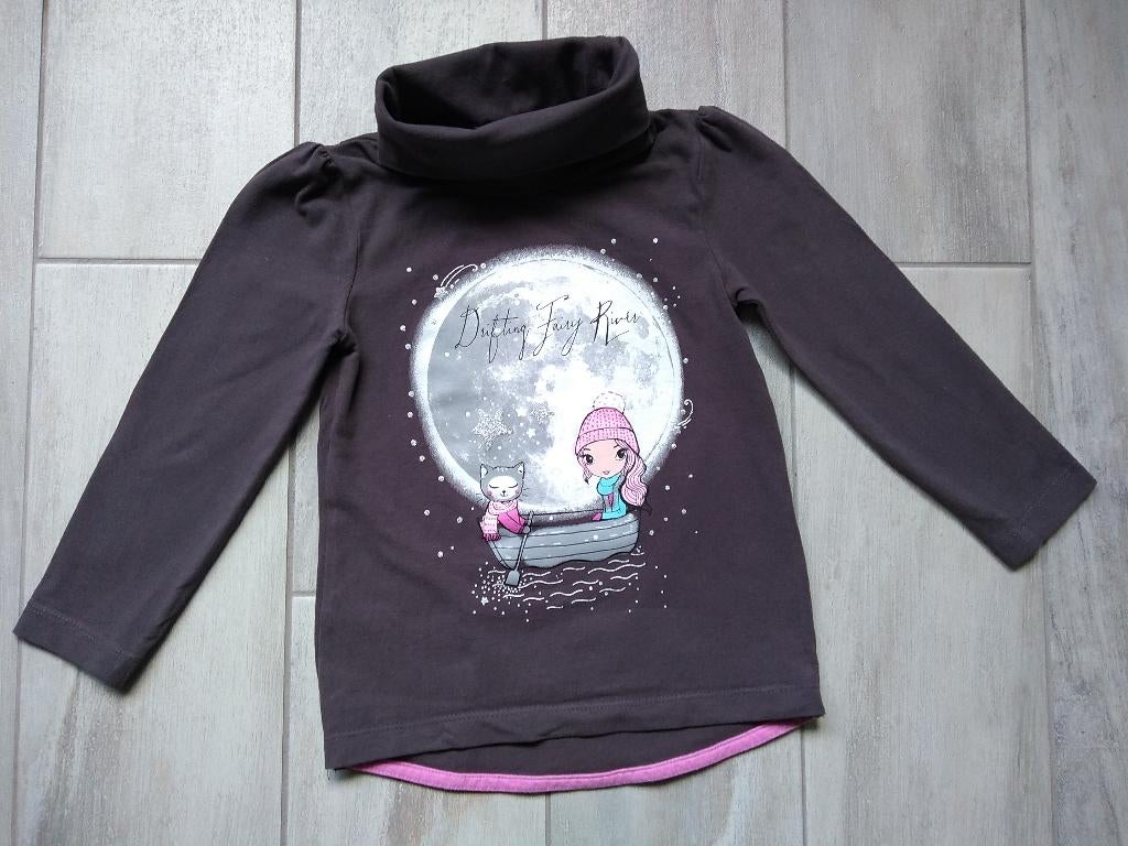✿ M98 - Longsleeve met kraagje, Kinderen en Baby's, Kinderkleding | Maat 98, Ophalen of Verzenden, Zo goed als nieuw, Meisje, Shirt of Longsleeve