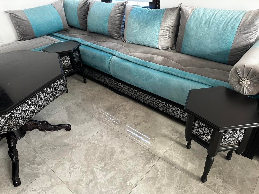 Chaise de coin salon avec tables et box (ARRÊT URGENT), Maison & Meubles, Enlèvement, Utilisé