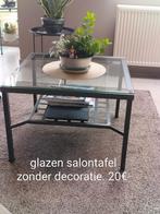 Glazen salontafel, Ophalen, Zo goed als nieuw, Vierkant, Glas