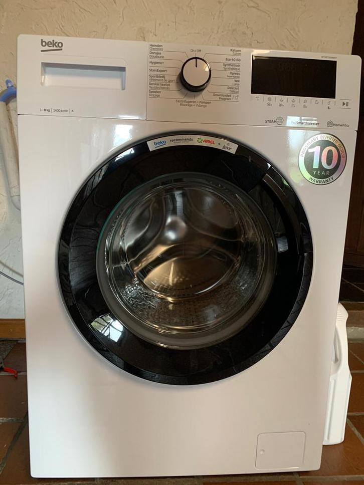 Lave-linge Beko, Electroménager, Lave-linge, Utilisé, 6 à 8 kg, 1200 à 1600 tours, Classe énergétique A ou plus économe, Programme lavage à la main