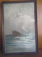 Ancienne peinture marine 'g ronin, Antiquités & Art, Art | Peinture | Classique, Enlèvement ou Envoi