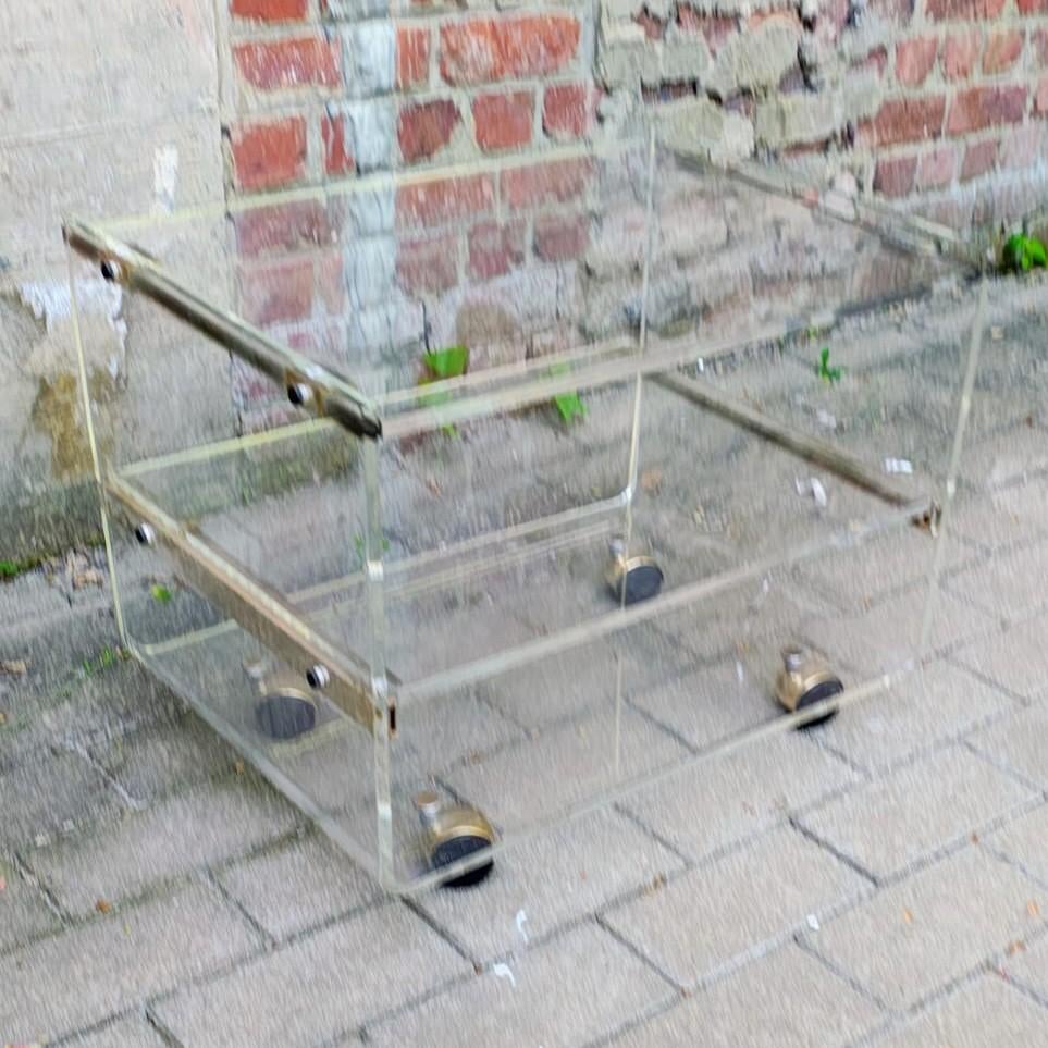 David Lange, Italië, vintage trolley van plexiglas uit de ja, Antiek en Kunst, Ophalen