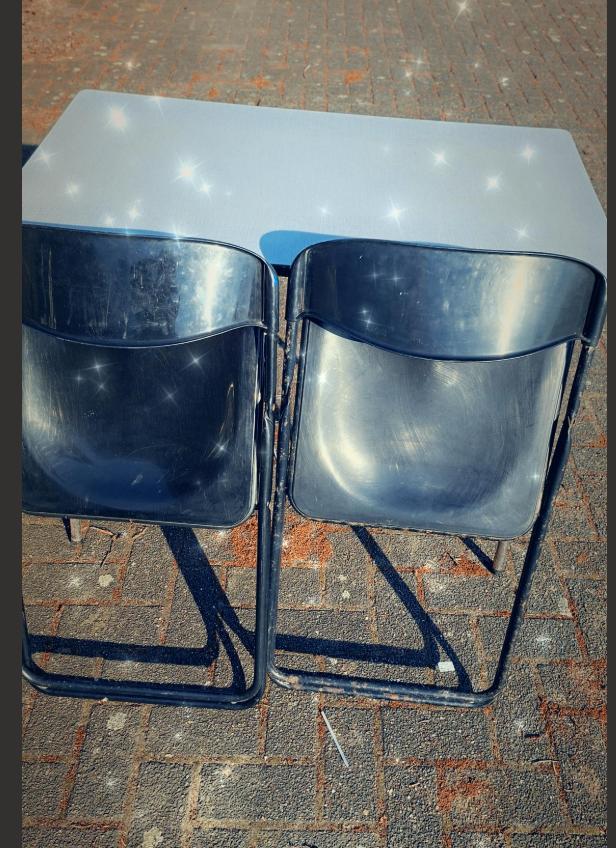 RETRO TAFEL en PLOOISTOELEN, Verzamelen, Retro, Huis en Inrichting, Ophalen of Verzenden