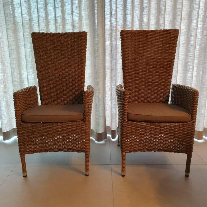 Chaises de jardin en rotin, Jardin & Terrasse, Chaises de jardin, Comme neuf, Rotin, Ajustable, Enlèvement