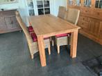 Eettafel teak met stoelen, Huis en Inrichting, Ophalen, Teakhout, 50 tot 100 cm, Zo goed als nieuw
