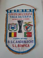 Vintage UEFA finale 1983 Anderlecht – Benfica vlag / pennant, Ophalen of Verzenden