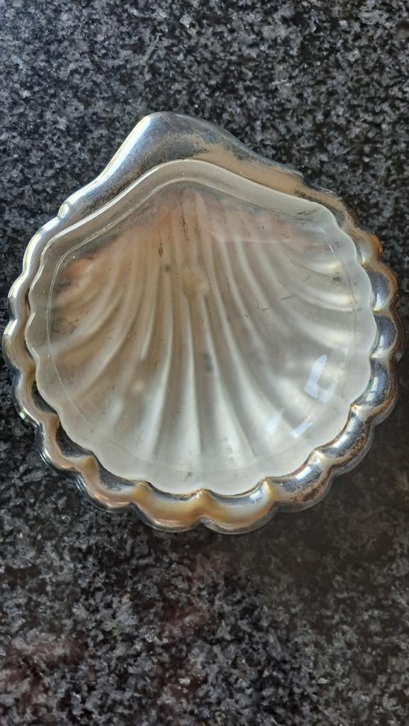 Vintage zilveren schelp boterschaaltje, Antiek en Kunst, Ophalen