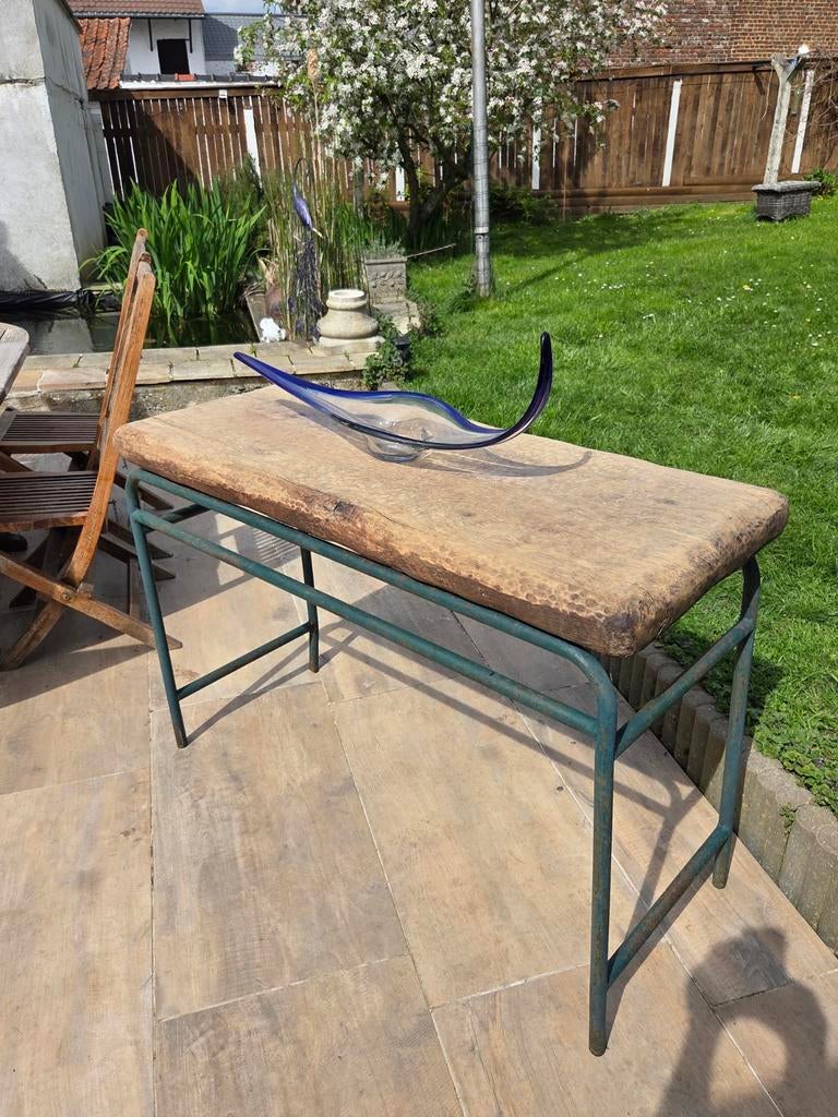Schitterende oude console of industriële staande eettafel, Antiek en Kunst, Ophalen
