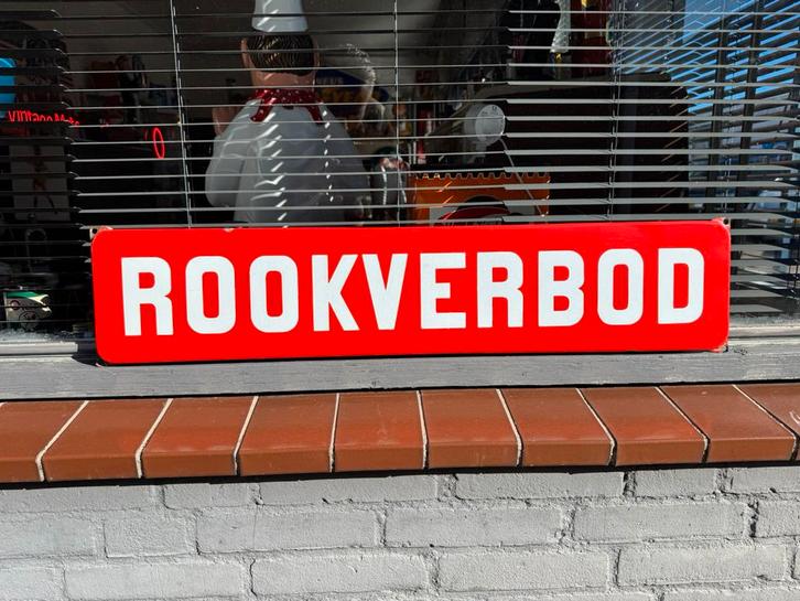 Plaque émaillée ancienne SMOKING BAN, Antiquités & Art, Antiquités | Email, Enlèvement