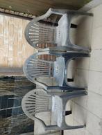 3 tuinstoelen in kunststof of plastic kleur grijs per stuk 5, Ophalen, Kunststof