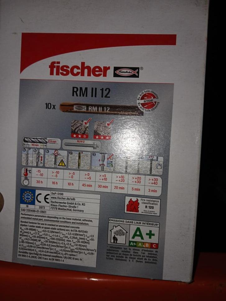 Tiges d’ancrage Fischer RM II   20 boite, Bricolage & Construction, Métaux, Enlèvement
