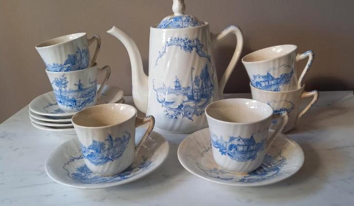 Antieken koffieservies Leczinska B.F., Antiquités & Art, Antiquités | Services (vaisselle) complet, Enlèvement ou Envoi
