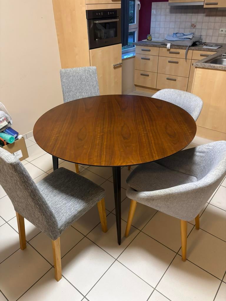 Table ronde et chaises, Maison & Meubles, Enlèvement, Comme neuf