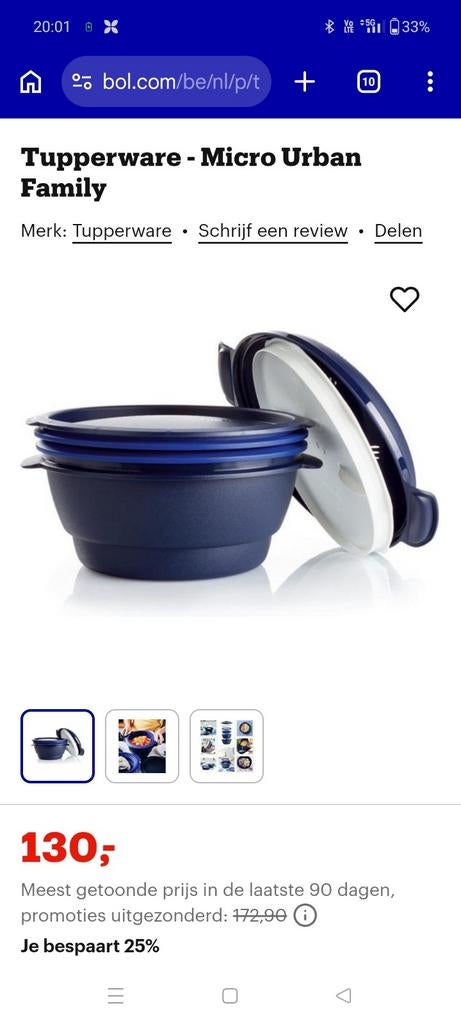 Tupperware micro urban family, Ophalen