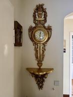 Antieke wandklok in Louis XVI-stijl met thermometer, Ophalen