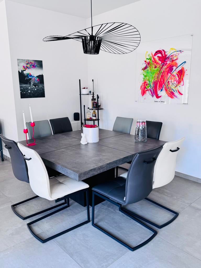 Table carré 150 x 150, Huis en Inrichting, Tafels | Eettafels, Gebruikt, Vierkant, Ophalen