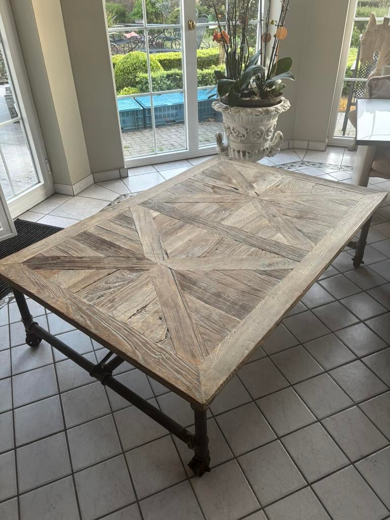 Salontafel industrieel look., Ophalen, Gebruikt, Industrieel, Rechthoekig