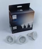 3 x GU10 Philips Hue White Ampiance spots (+ Bridge), Ophalen of Verzenden, Zo goed als nieuw, Plafondspot of Wandspot, Led