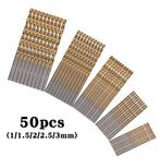 Foret en titane, 50 pièces, 1,0 mm, 1,5 mm, 2,0 mm, 2,5 mm, Enlèvement ou Envoi, Neuf, Perceuse