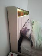 Beige dubbel bed, Huis en Inrichting, Slaapkamer | Bedden, Ophalen, Beige, 200 cm, Stof