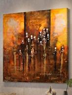 Prachtig Abstract Schilderij / doek 100x100 'The Gathering, Ophalen