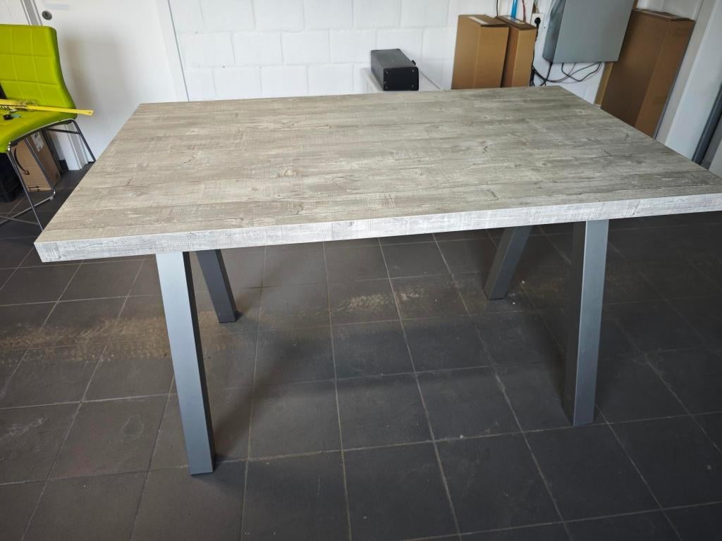 Hoge tafel met barstoelen, Huis en Inrichting, Ophalen, Gebruikt, Overige houtsoorten, 100 tot 150 cm