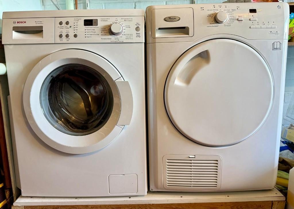Machine à laver Bosch Avantixx 7 + sèche-linge Whirlpool, Enlèvement, Utilisé