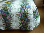 Vintage Bedsprei met Bloemen en Volant 1 Persoon, Enlèvement ou Envoi, Autres types, Bleu, Une personne