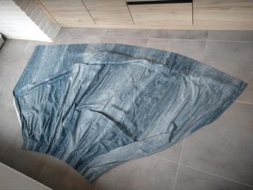 Tenture rideau doublé occultant nuances bleu blanc 90x155cm
