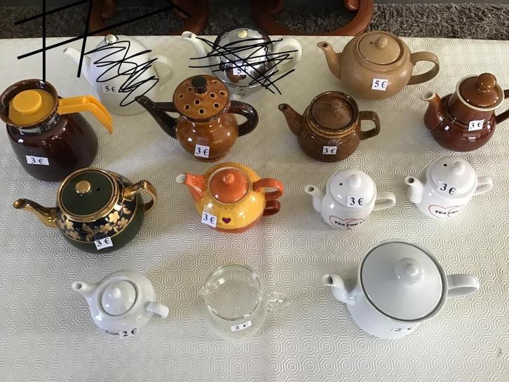 13 théières à prix avantageux, Maison & Meubles, Cuisine | Vaisselle, Comme neuf, Enlèvement ou Envoi