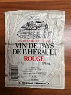 Etiket: Libellé : vin de pays de l'Hérault rouge, Gebruikt, Ophalen of Verzenden