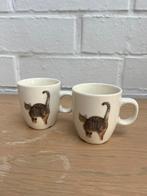 Twee ludieke katten kopjes, Huis en Inrichting, Keuken | Servies, Ophalen
