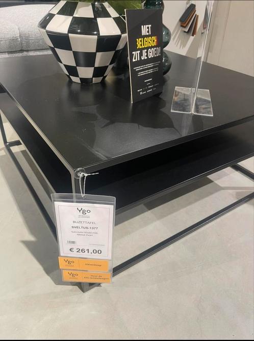 Salontafel metaal zwart 80x80, Huis en Inrichting, Tafels | Salontafels, Zo goed als nieuw, Metaal, Ophalen