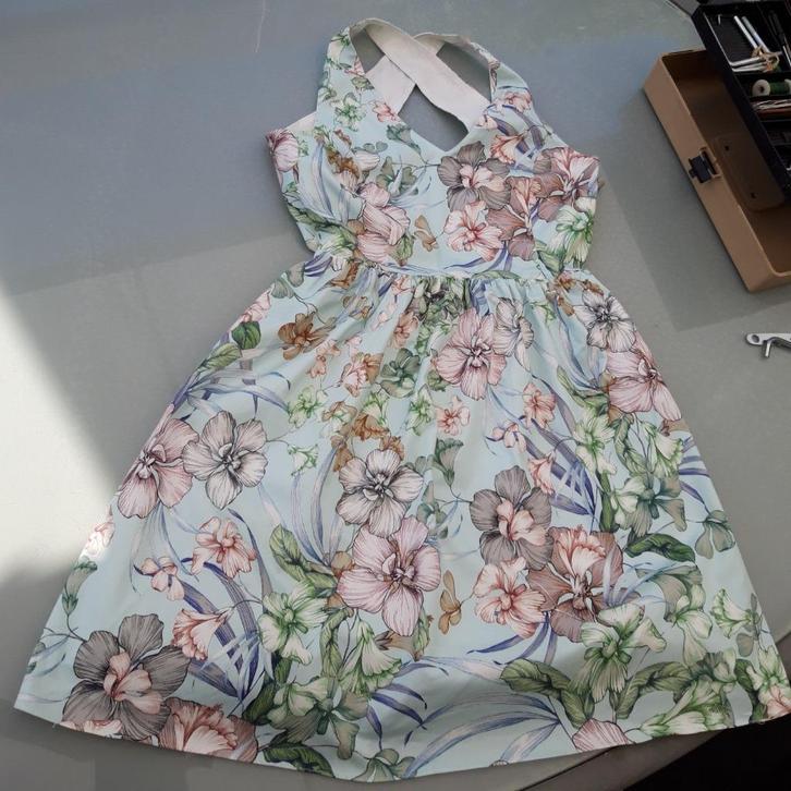 Robe dos nu Naf Naf, Kleding | Dames, Jurken, Gedragen, Maat 38/40 (M), Groen, Boven de knie, Ophalen of Verzenden