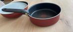 Keramische Tefal pannen (2 stuks), Ophalen of Verzenden, Gebruikt, Koekenpan of Braadpan, Keramische plaat