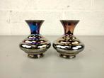 Duo antieke iriserende Ernst Steinwald vaasjes, Ophalen of Verzenden
