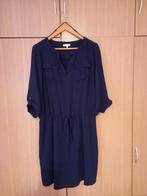 Donkerblauwe jurk met 3/4 of lange mouwen, Nieuw, Blauw, Maat 42/44 (L), Knielengte