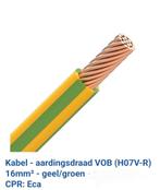Aardingskabel HO7V-R  - 16mm geel/groen 50 meter, Doe-het-zelf en Bouw, Elektriciteit en Kabels, Ophalen, Nieuw, Kabel of Snoer