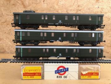 LILIPUT 289+ 289+ 83900 DB LOT DE 3 VOITURES HO  beschikbaar voor biedingen