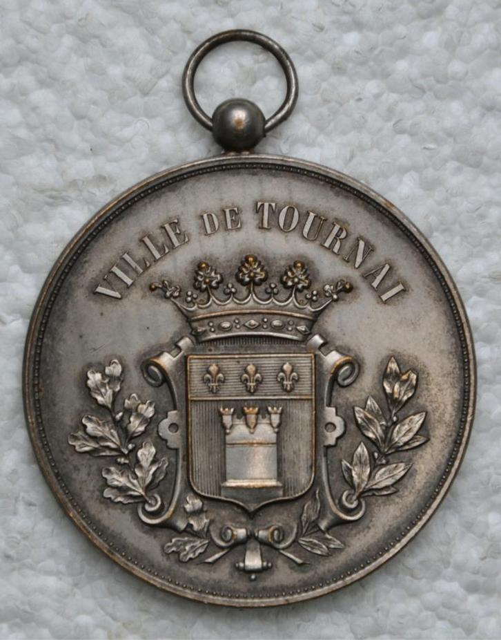 Medaille, Penning, POLICE Tournai 1937 Congres National, ZG, Verzamelen, Militaria | Algemeen, Overige soorten, Lintje, Medaille of Wings