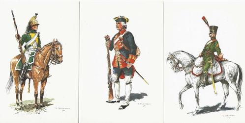 6 Demart-kaarten, Belgische militaire kostuums, Franse perio, Verzamelen, Militaria | Algemeen, Verzenden