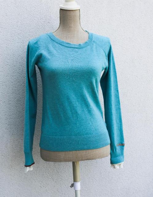 Joli pull turquoise en laine Taille XS-S, Vêtements | Femmes, Pulls & Gilets, Comme neuf, Taille 36 (S), Bleu, Enlèvement ou Envoi